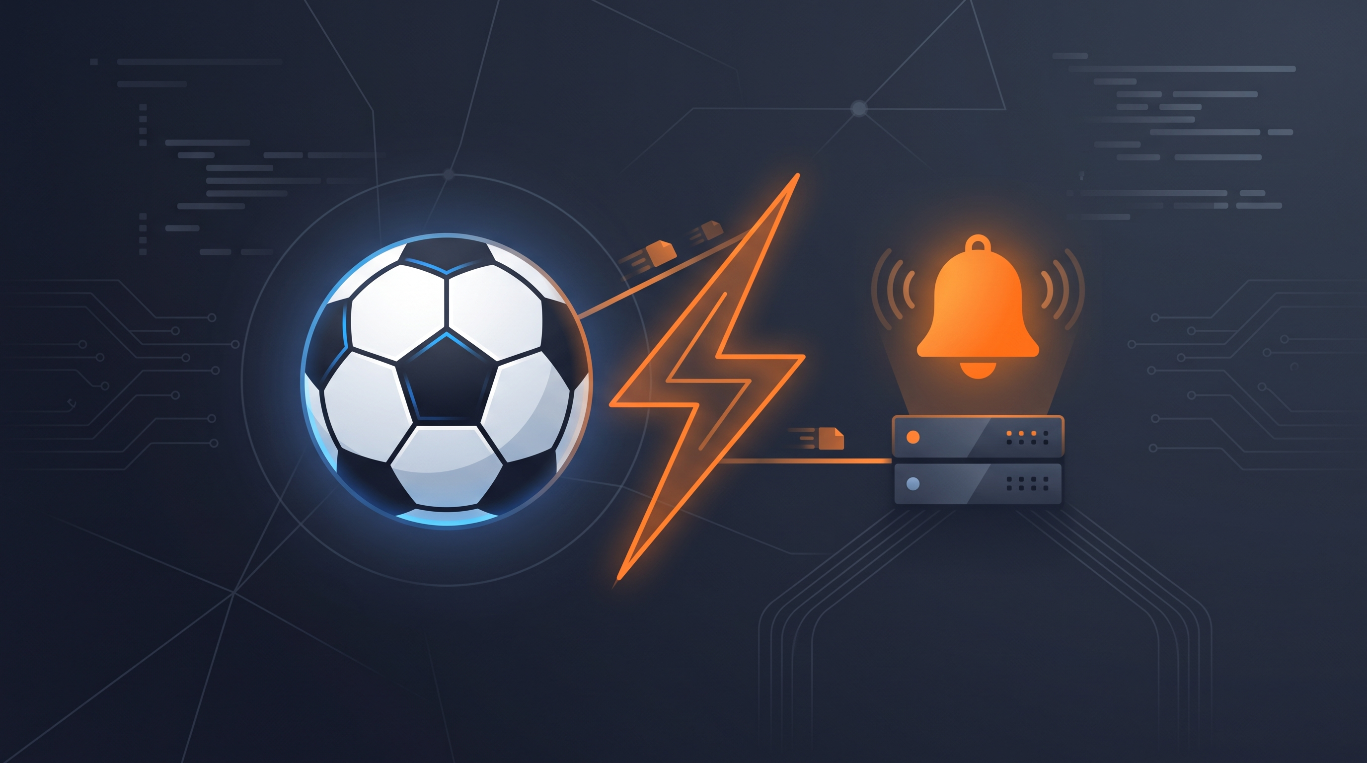 Illustration of a real-time goal notification webhook delivered to a server