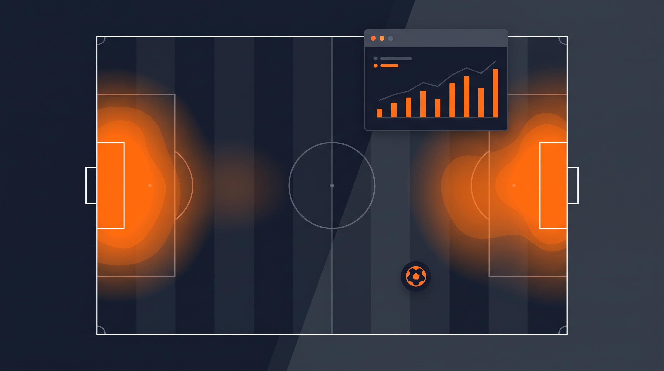 Illustration explaining expected goals (xG) statistic with football data visualization