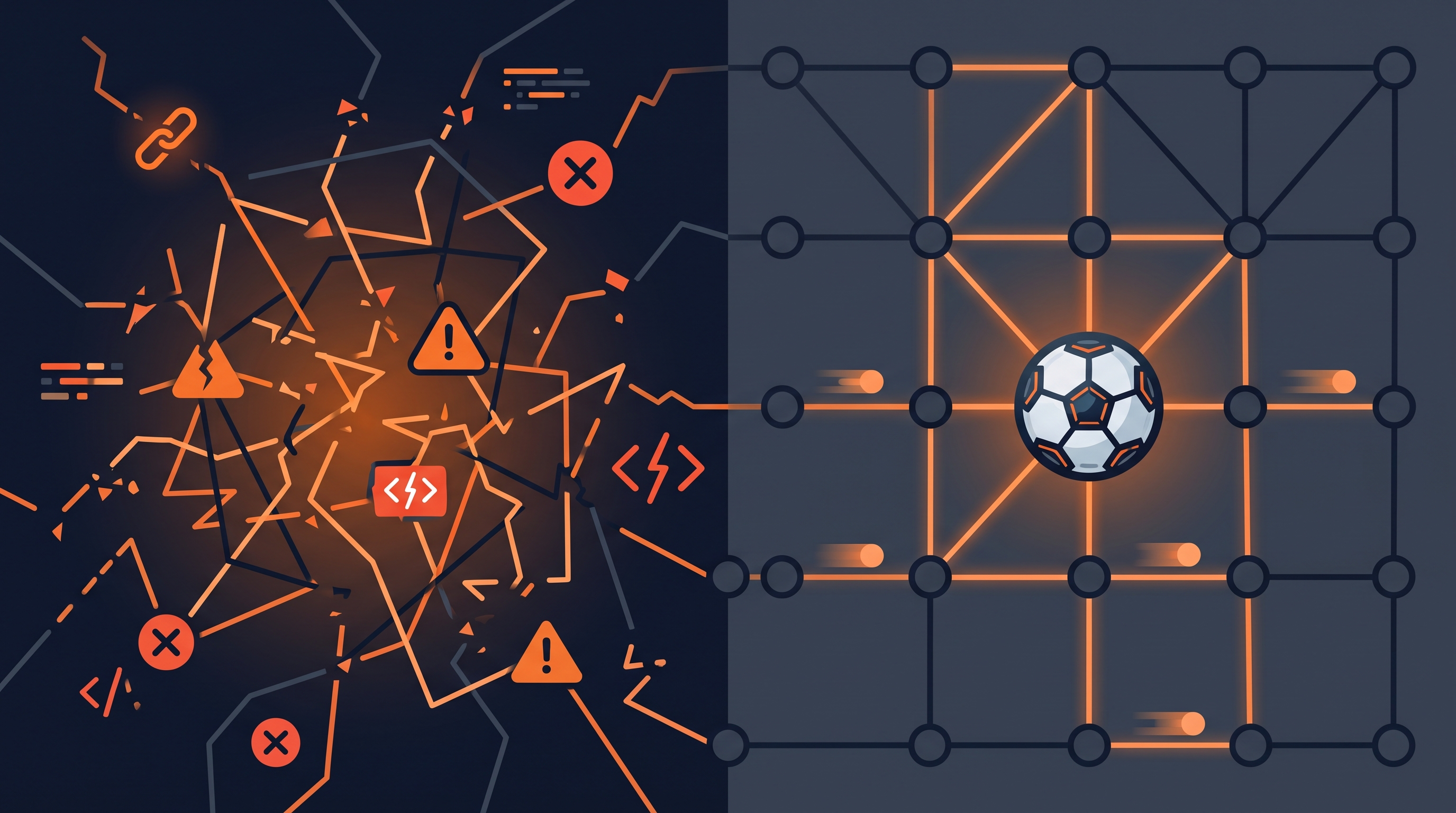 Comparison illustration of web scraping versus Live Football API for football data